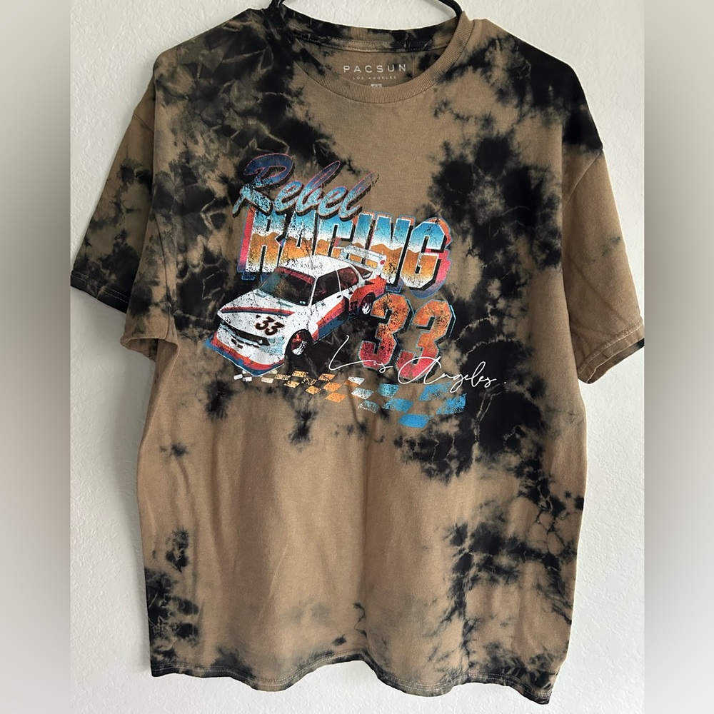 PacSun Black and Tan Tie-Dye Tee